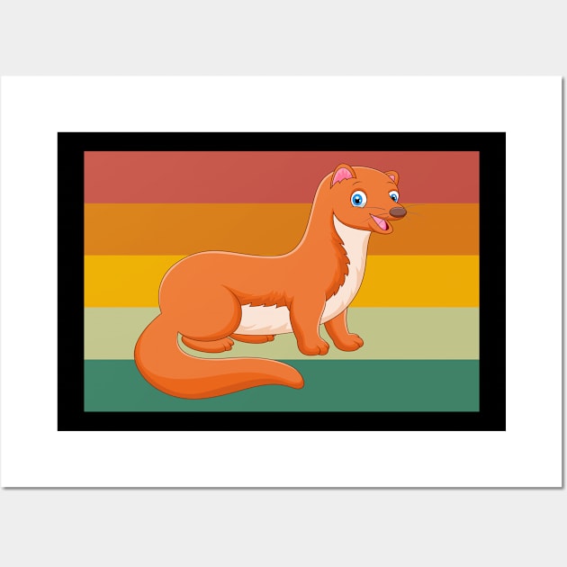 Vintage Animal Retro Weasel 22 Wall Art by rosenbaumquinton52